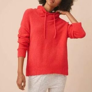 [Lou & Grey] Loft Fuzzy Cowl Neck Sweater in Crimson Size Small